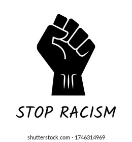 Stop Racism Icon And Text Use To Racism Graphic Design Element.