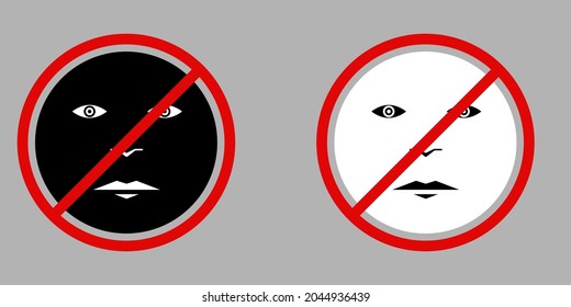 Stop Racism Icon. Vector Illustration Of No Racism Sign. Racism Prohibition. 