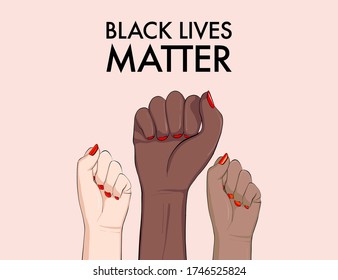 Stop racism, multiethnic equality concept, diverse respect poster. Tolerance woman hands gesture, arms support girls banner. Politic protest 2020, every life matter vector template. Anti racism sign