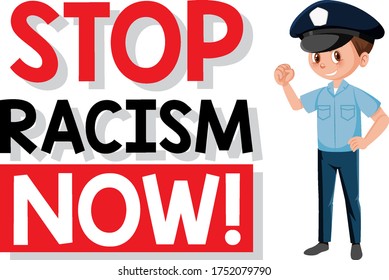 Stop racism now illustration illustration