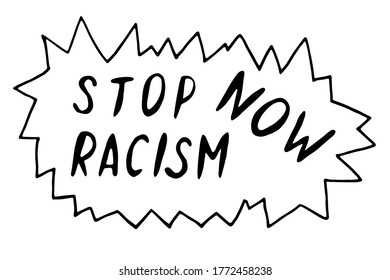 Stop Racism Now Vector Lettering Doodle Stock Vector (Royalty Free ...