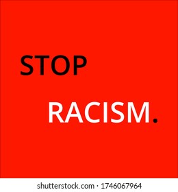 Stop Racism on red background vector icon