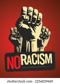 Stop Racism Poster Concept Design Vector Art 
