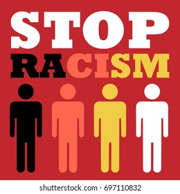 Stop Racism Poster Skin Color Human Stock Vector (Royalty Free ...