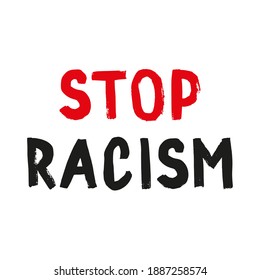 Stop racism poster. Social media content banner black lives matter. Hand-drawn calligraphy artwork