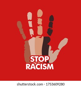 Stop Racism. Say No To Racism. Vector Illustration