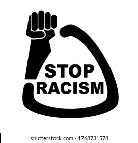 stop racism sign on white background