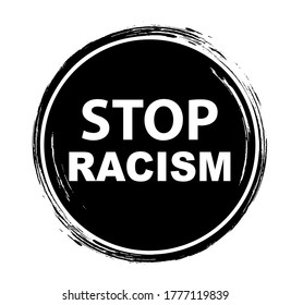 stop racism sign on white background