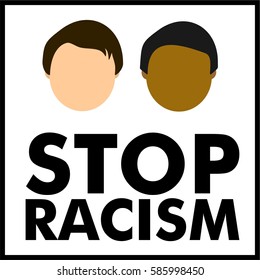 Stop racism symbol, logo