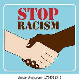 STOP RACISM. Symbols of tolerance and equality between people