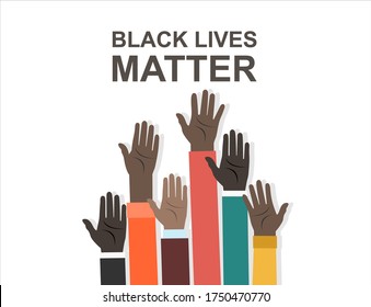 Stop racism Us. Black Lives Matter. Protest Banner about Human Right of Black People in U.S. America. Vector Illustration.