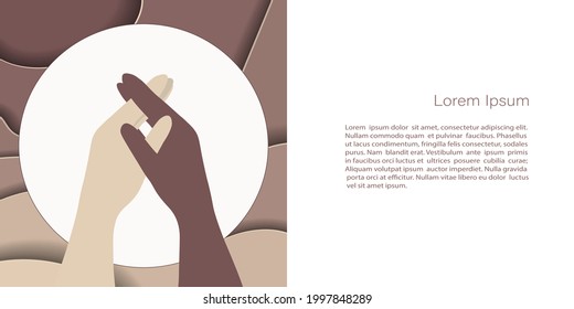 Stop racism vector  Illustration,  Two hands holding, protest banners and posters about Human Right of Black People. Vector Template with copy space for invitation, cards or banner   poster, Landing 