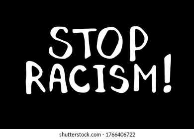 Stop Racism Vector Lettering Doodle Handwritten Stock Vector (Royalty ...