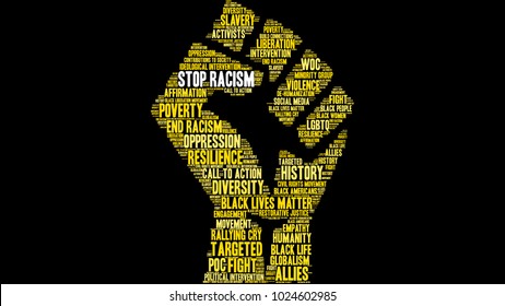 Stop Racism Word Cloud On Black Stock Vector (Royalty Free) 1024602985 ...