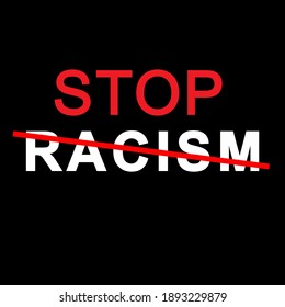 Stop Racism Word Red Crossed Line Stock Vector (Royalty Free ...