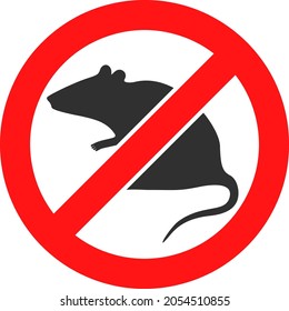 Stop rat vector illustration. Flat illustration iconic design of stop rat, isolated on a white background.
