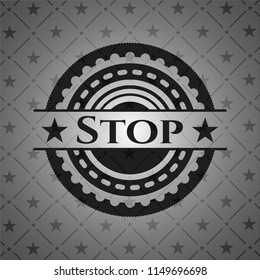 Stop realistic black emblem