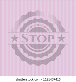 Stop realistic pink emblem