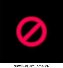 Stop red glowing neon ui ux icon. Glowing sign logo vector