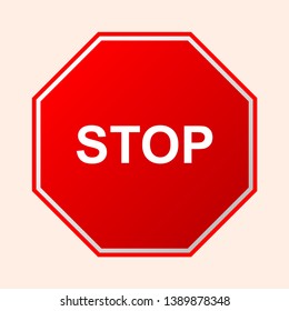 Stop. Red road sign board with text stop on a transparent background. Icon and logo for web site and mobile app. 