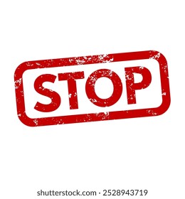 stop red rubber stamp in grunge effect	