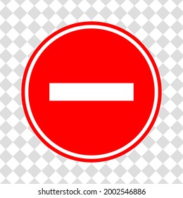 Stop. Red shape road sign board isolated on a transparent background