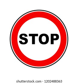 Stop red sign icon - stock vector