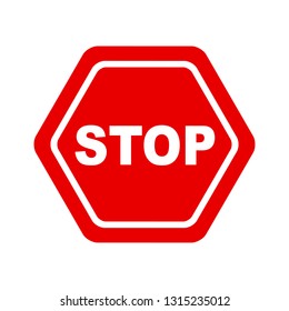 Stop red sign icon - vector