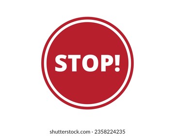 stop red vector banner illustration isolated on white background