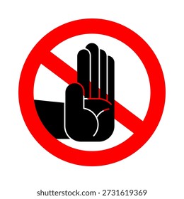 Deja de negarte. Señal roja de peligro. Parada de Ban Hand