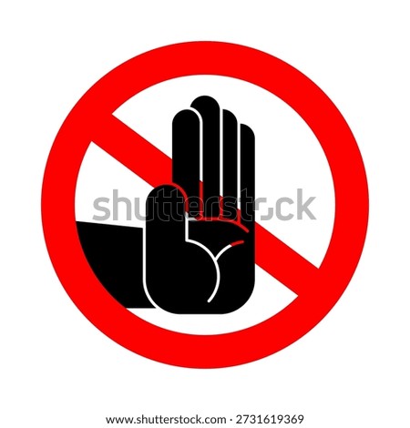Stop refusal. Red danger sign. Ban Hand stop