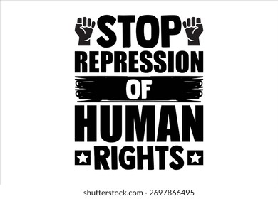 STOP REPRESIÓN DE DERECHOS HUMANOS diseño, , aislado, ilustración, Vector, fondo, icono, en blanco, 