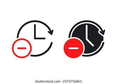 Stop reset time symbol. Illustration vector