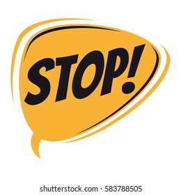 stop retro speech balloon