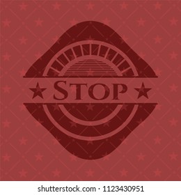 Stop retro style red emblem