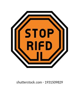 detenga el vector de icono de color rfid. detenga la señal de rfid. ilustración de símbolo aislado