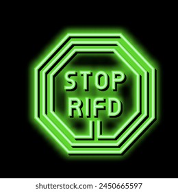 stop rfid neon light sign vector. stop rfid illustration