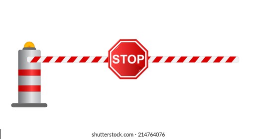 Stop road barrier, vector
