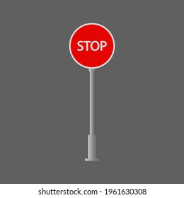 Icono de Parar carretera. detenga la señal. ilustración vectorial