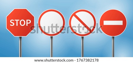 Similar – Image, Stock Photo STOP | On the road again