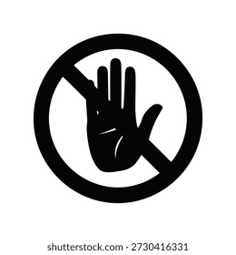 Señal de stop. Ilustración vectorial de icono de parada de mano