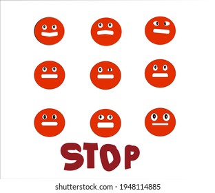 Stop road sign for highways