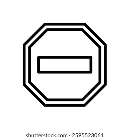 stop road sign icon line vector design with trendy style