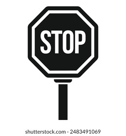 Icono de señalización de stop Vector simple. Antes de cruzar el ferrocarril. Abran la precaución