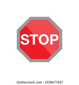 Stop road sign icon. Traffic sign board for danger warning.