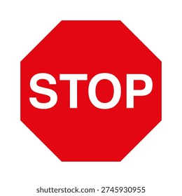Stop road sign, isolated on white background