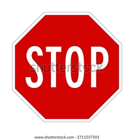 Stop road sign, isolated on white background