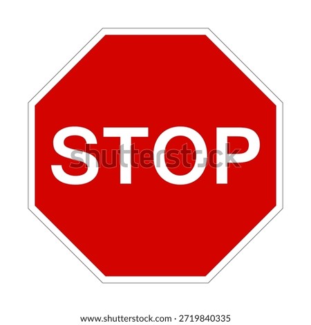 Stop road sign, isolated on white background