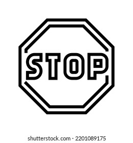 stop road sign line icon vector. stop road sign sign. isolated contour symbol black illustration