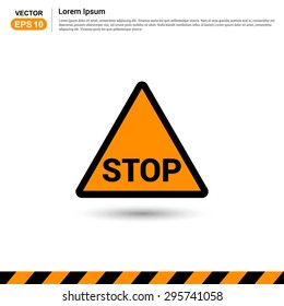 Stop Road Sign - Orange Traffic sign icon